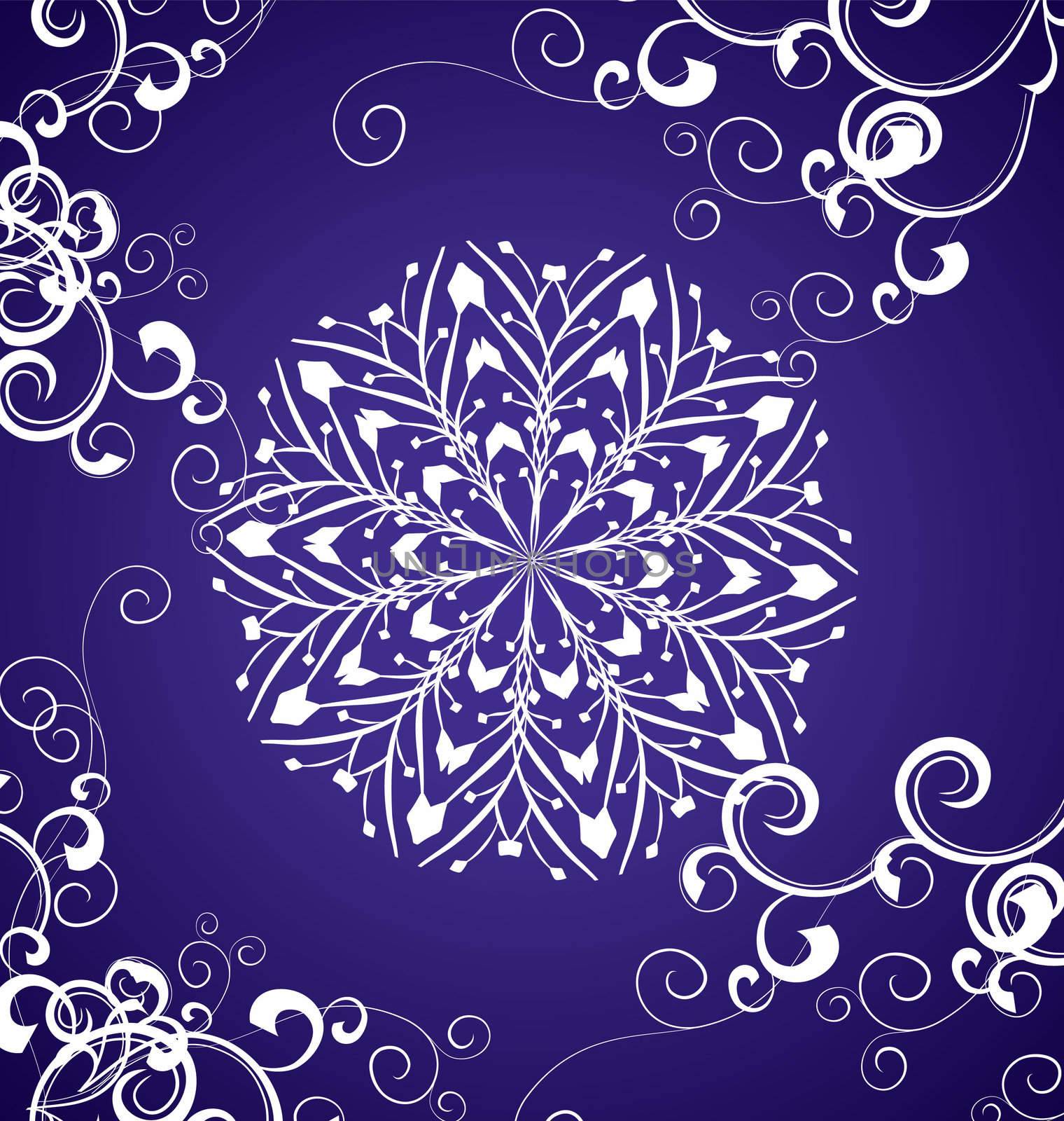 vector snowflake on blue background winter christmas illustration