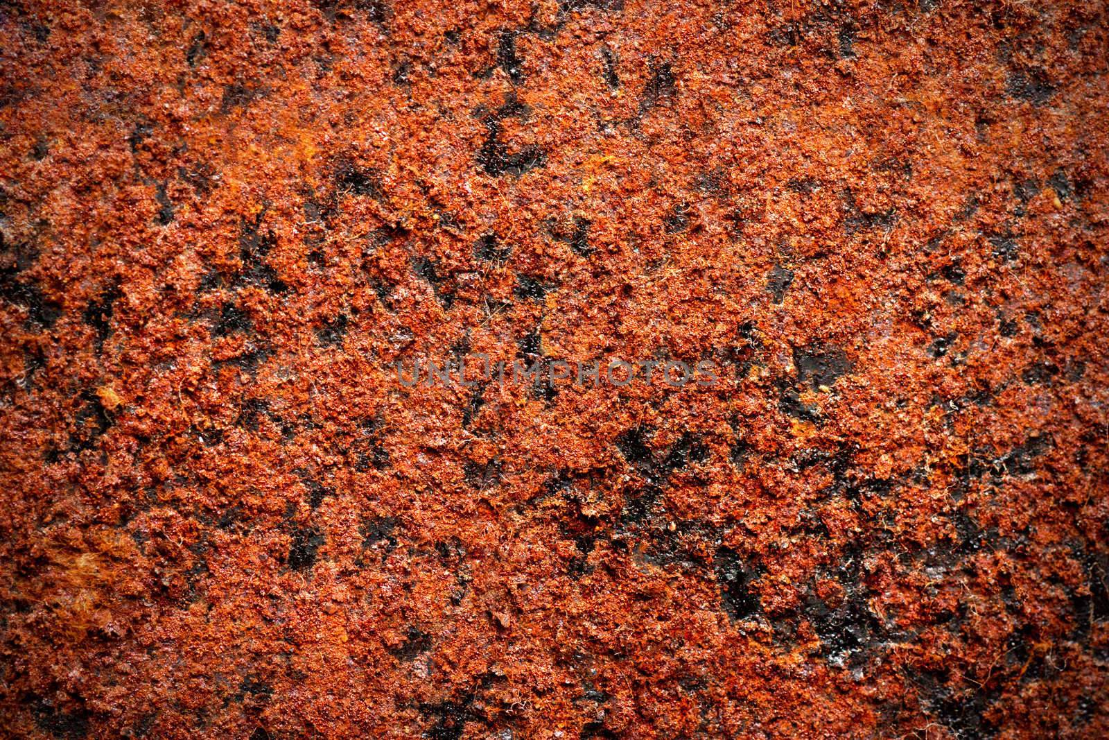 Closeup view of rust metal texture background