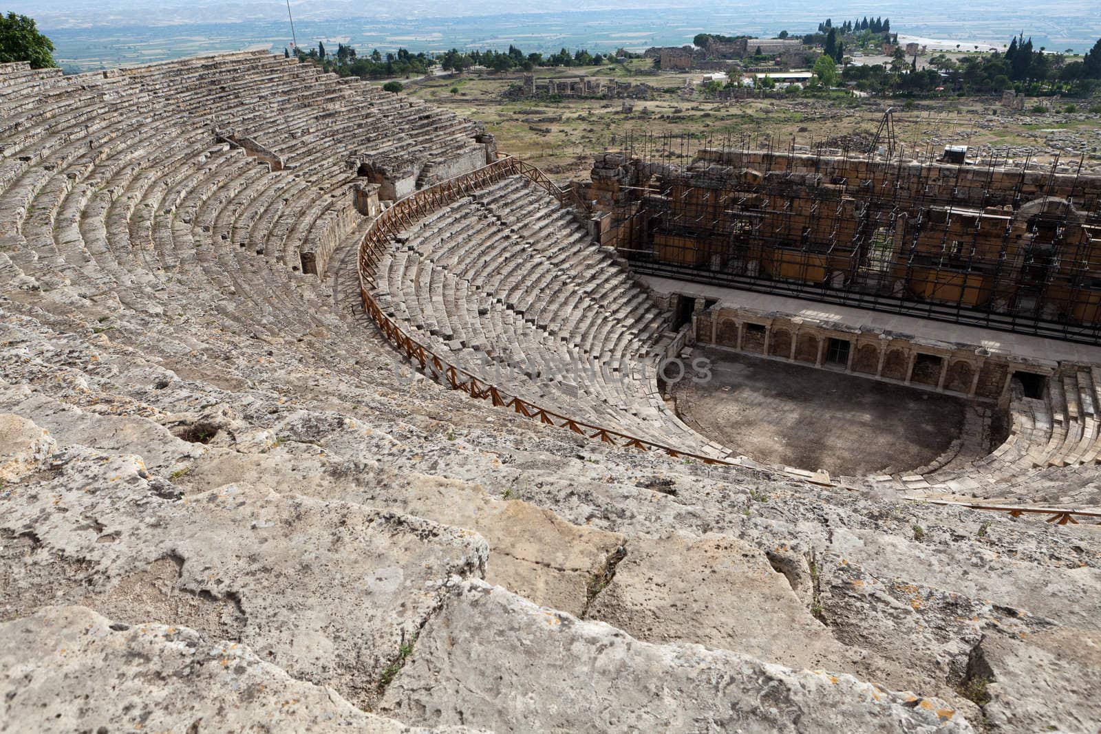 Theater ruins in Hieropolis, Pamukkale, Turkey 