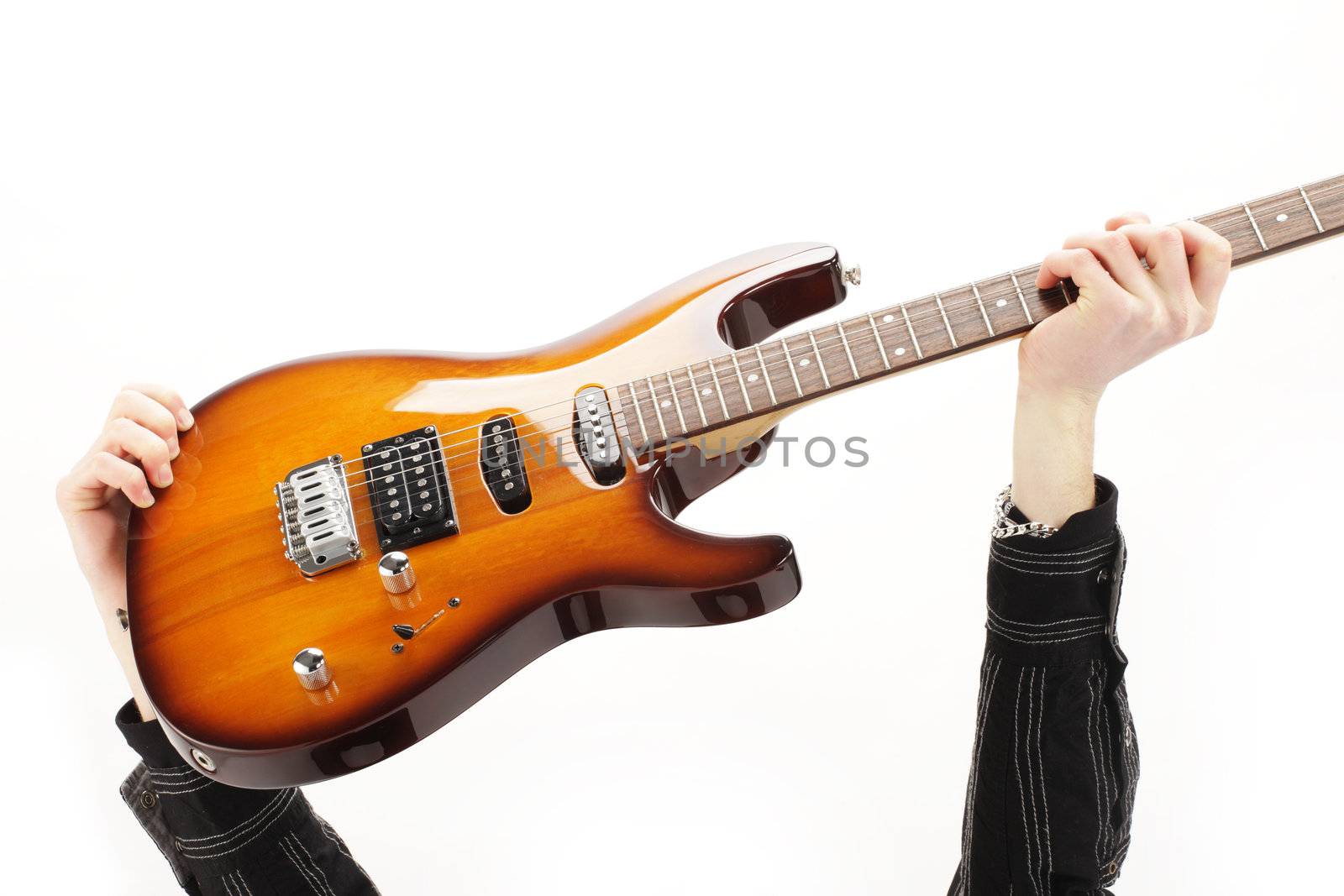 guitarist rock star isolated on white background