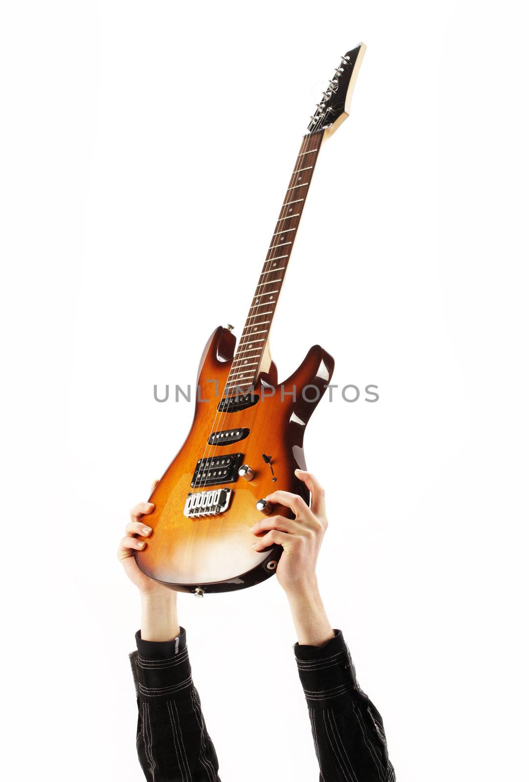 guitarist rock star isolated on white background