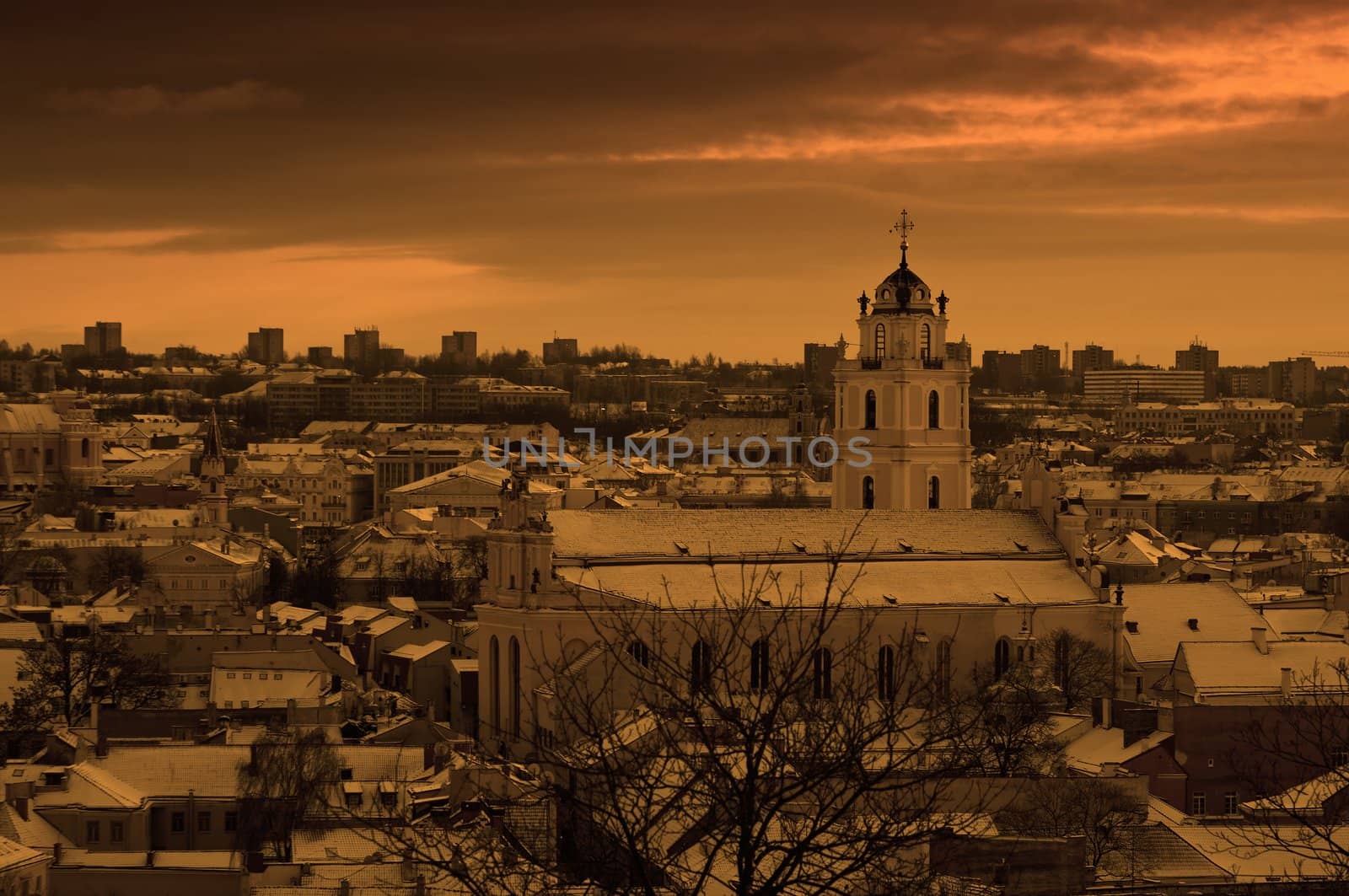 Panorama of Vilnius - capital of Lithuania