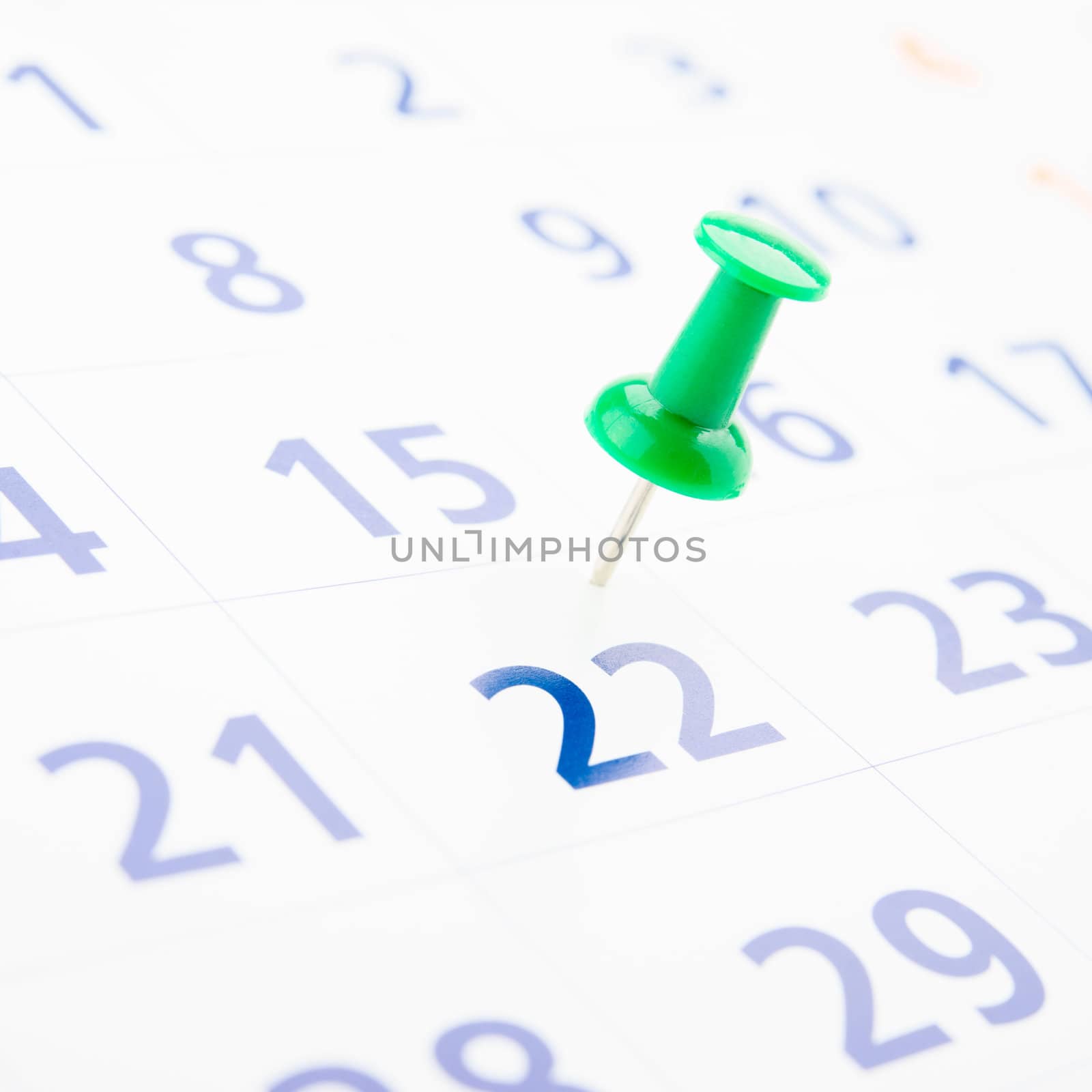 push pin in a calendar