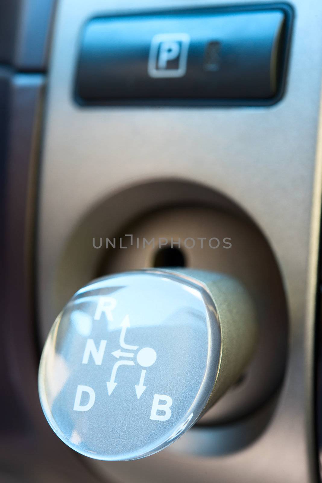 Lever of switching gear-box in a car