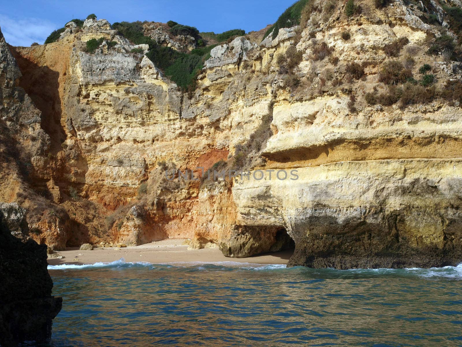 Picturesque Algarve coast between Lagos and the Cap Vincent