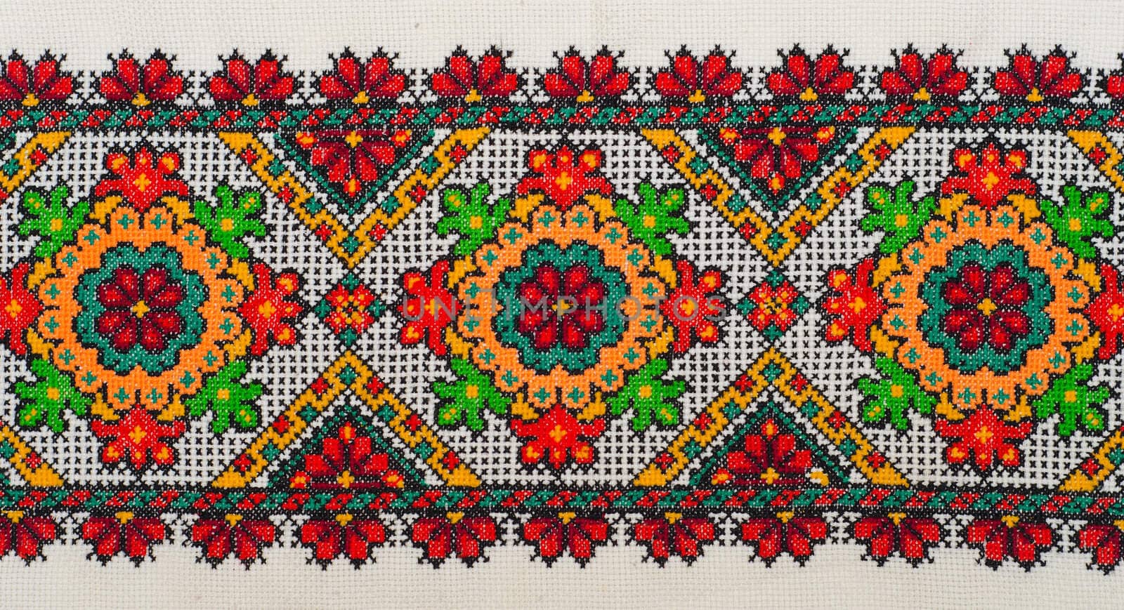 embroidered good by cross-stitch pattern. ukrainian ethnic ornament