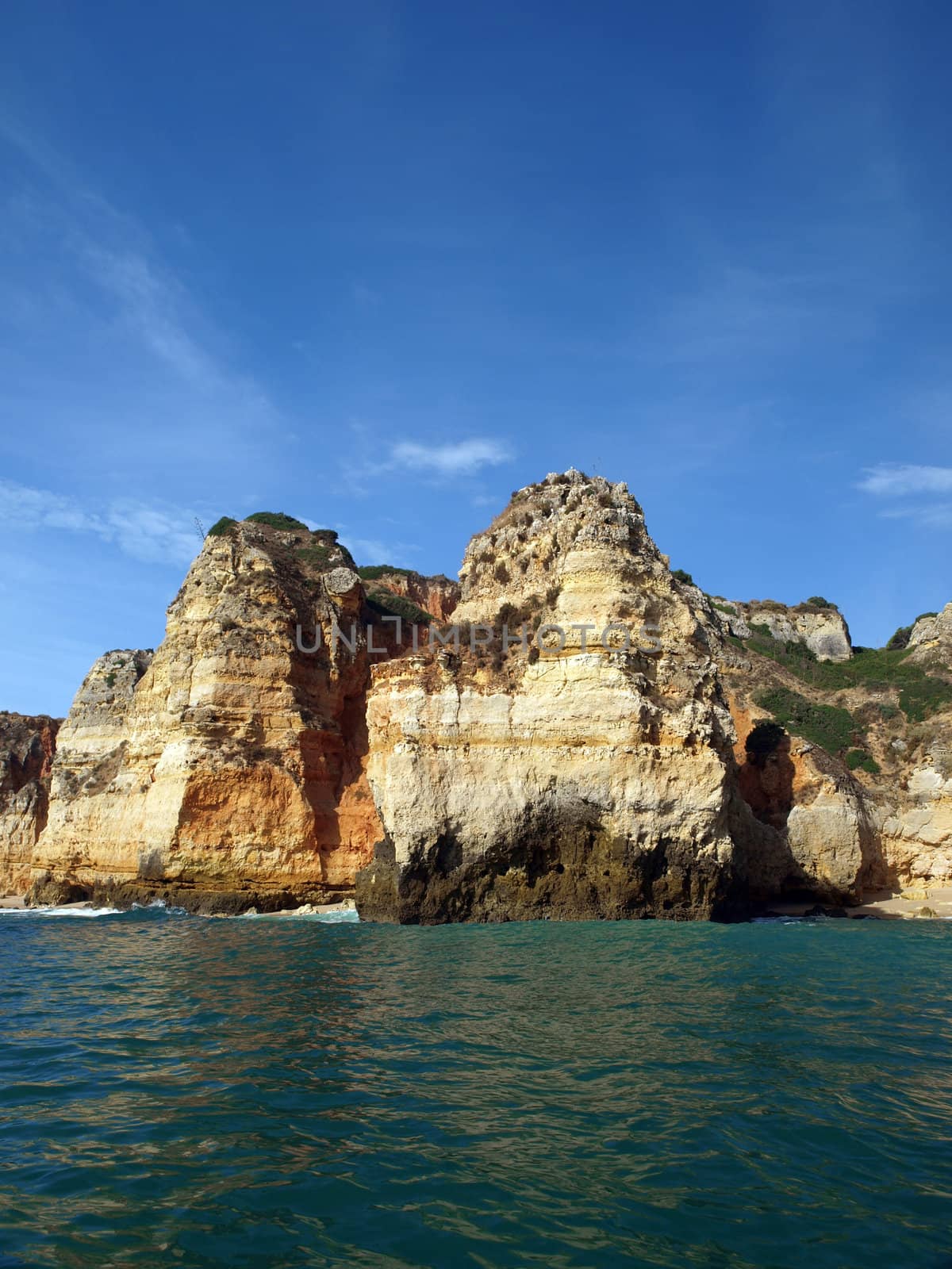 Picturesque Algarve coast between Lagos and the Cap Vincent