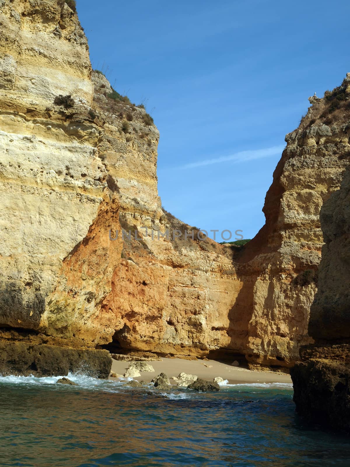 Picturesque Algarve coast between Lagos and the Cap Vincent