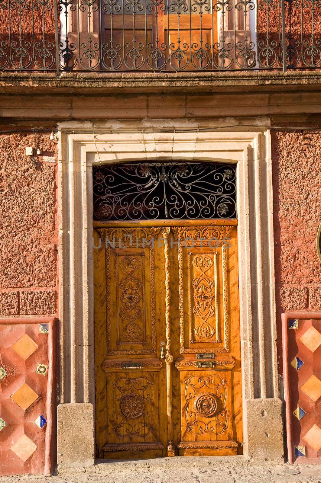 Golden Brown Wooden Door San Miguel Mexico by bill_perry
