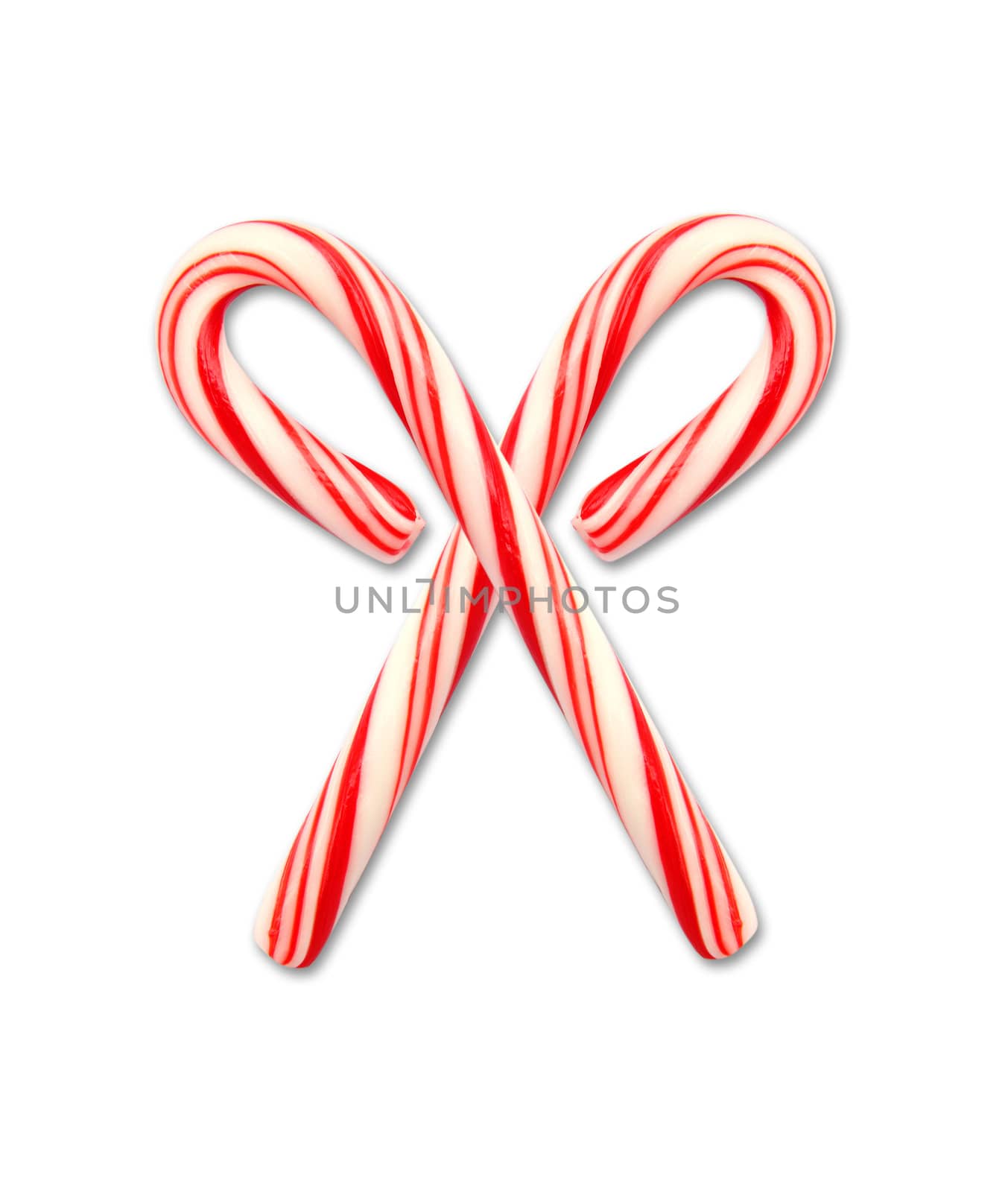 Christmas candy cane isolated on white background by nuchylee