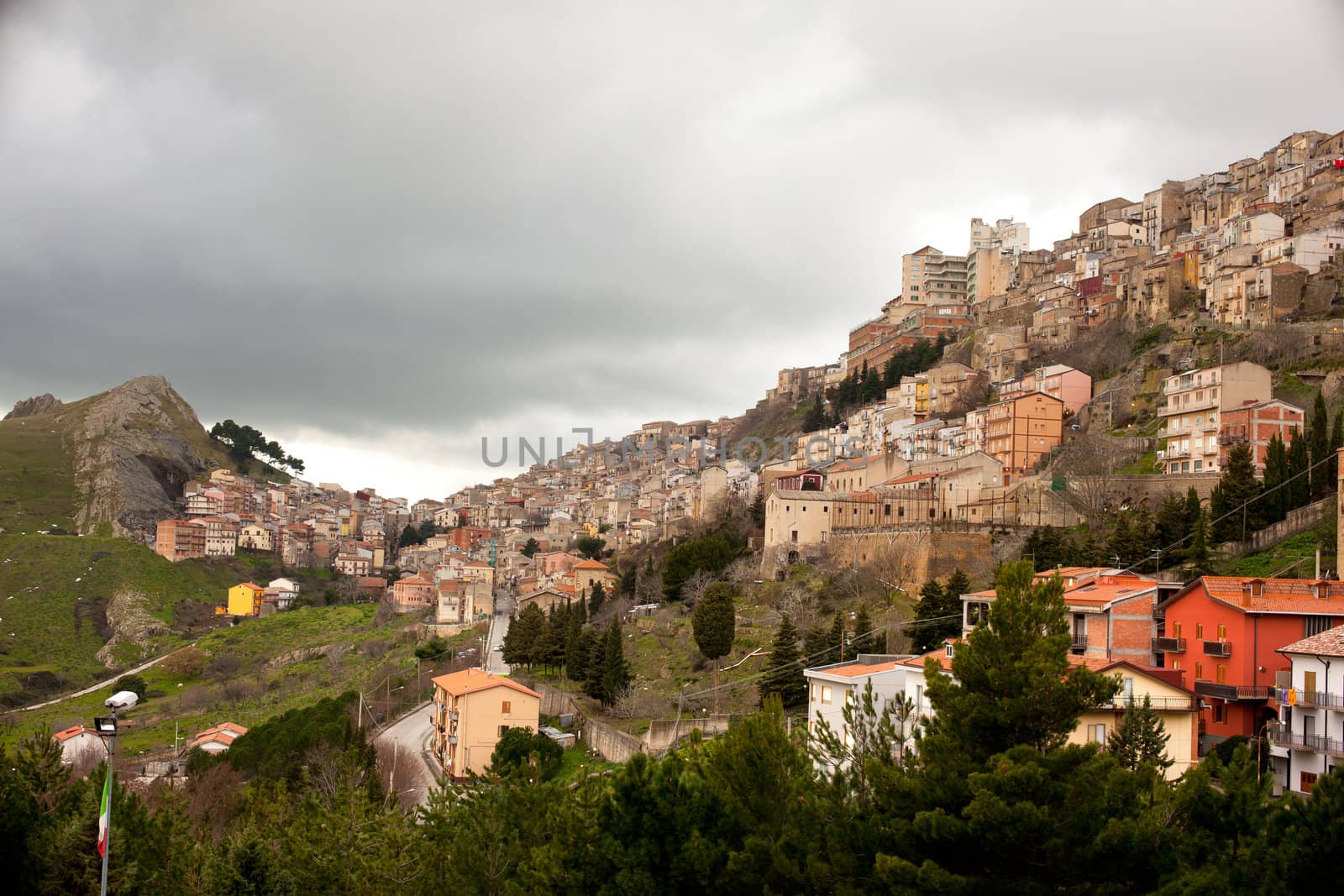 View of Troina, little city in Sicily - Italy