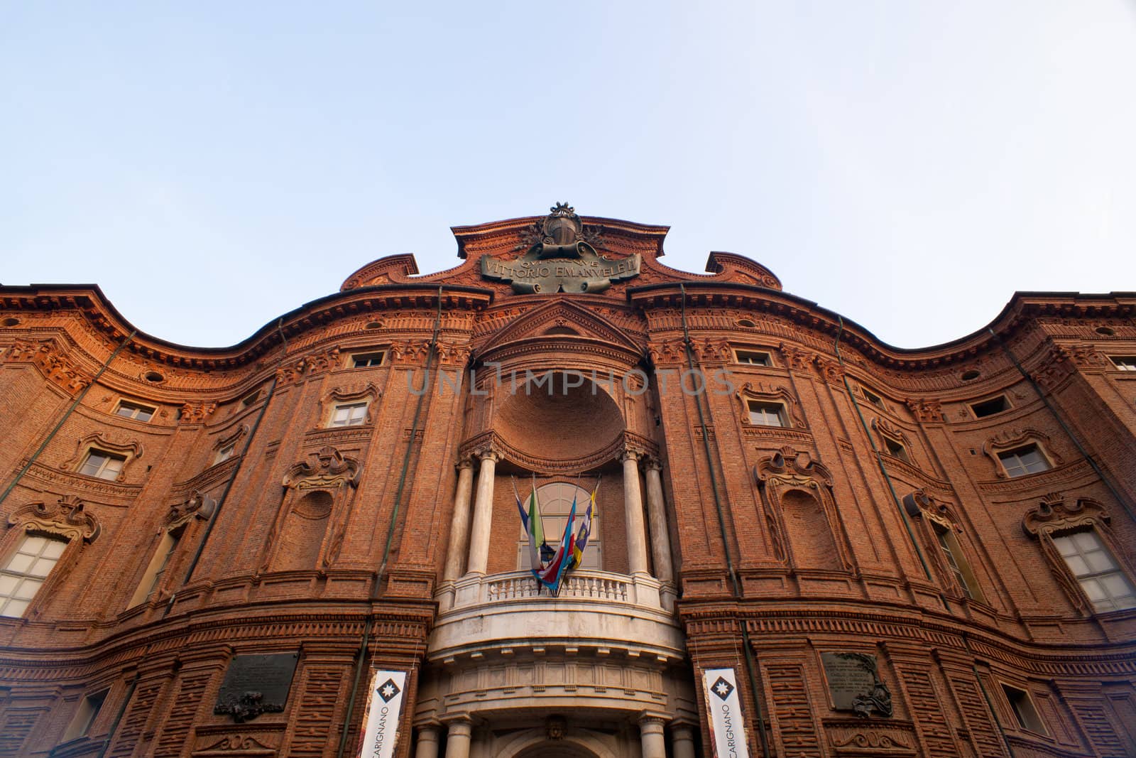 Detail of Palazzo carignano in turin, Italy