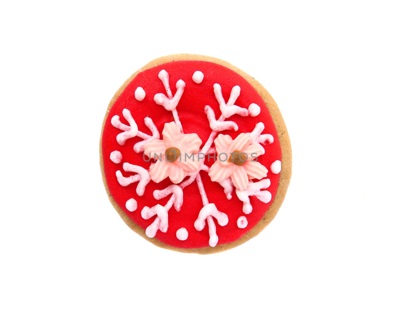 Decorated gingerbread isolated on white background