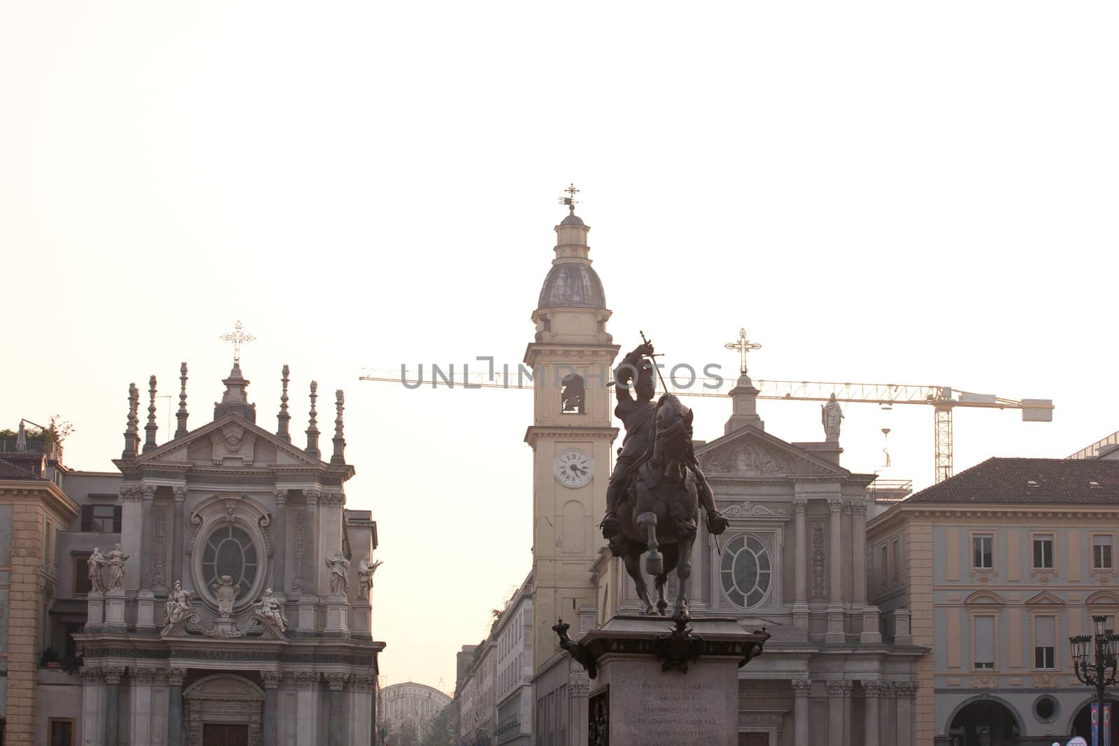 Piazza San Carlo royal square in Turin, Italy