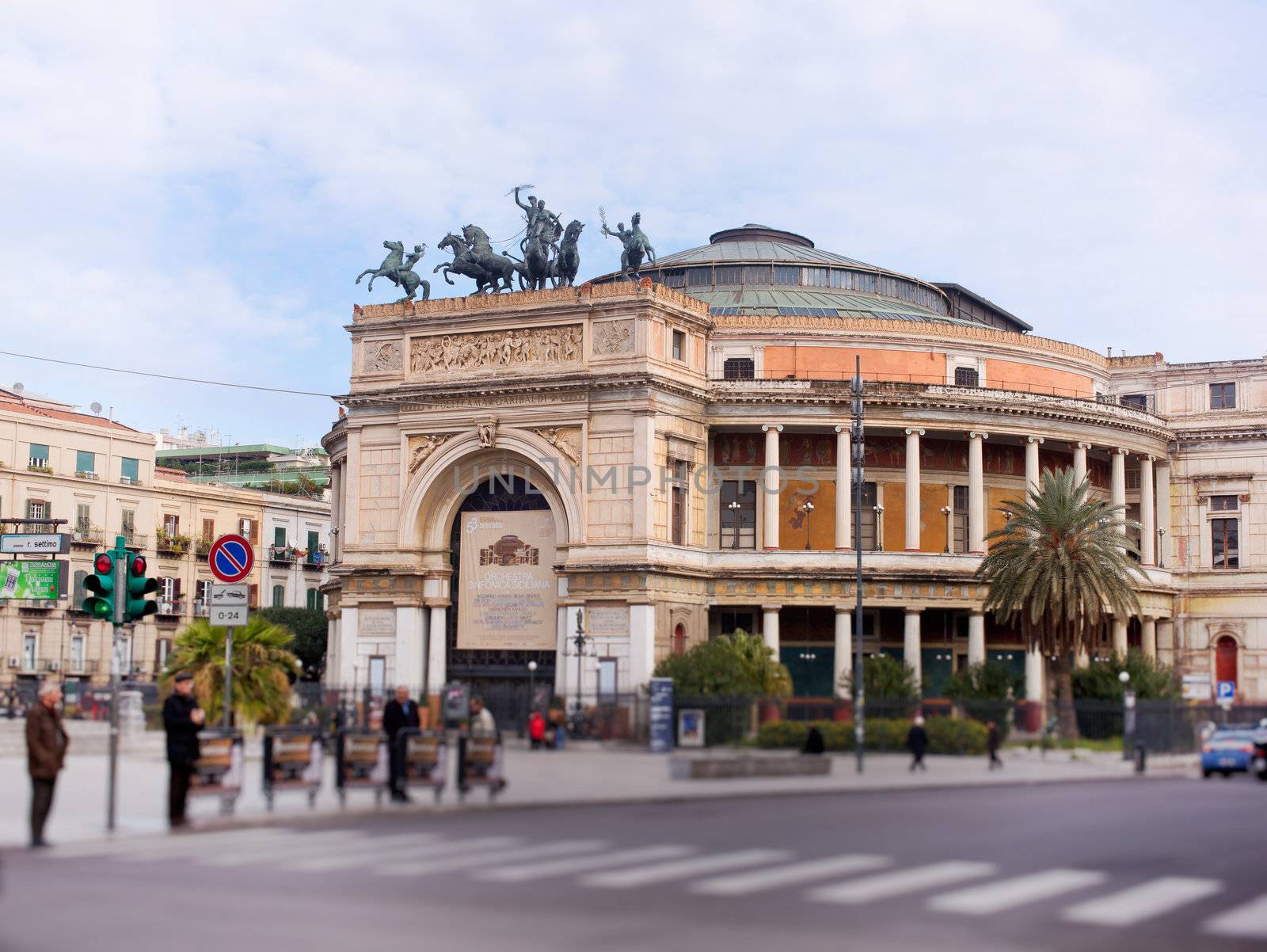 Teatro Politeama at sunset, Palermo - Italy