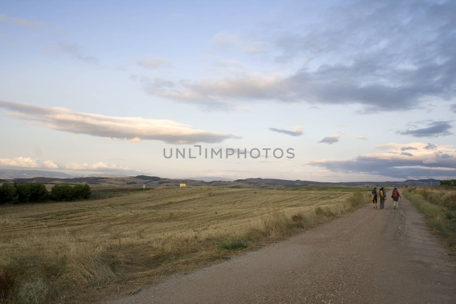 Pilgrims; Way of St. James in the summer