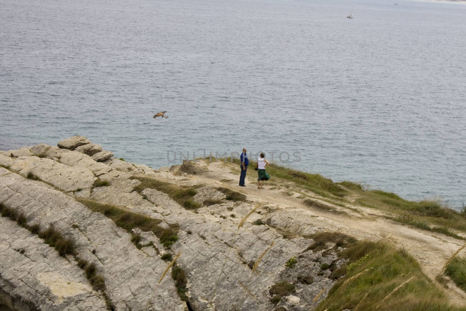 People looking the sea, Santander Cantabrian Sea