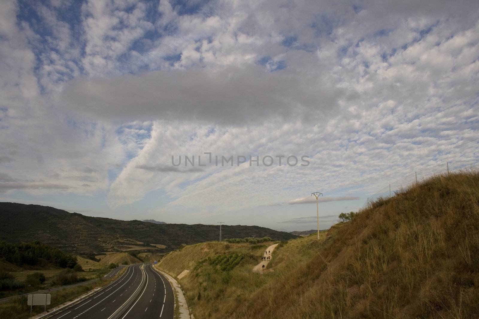 View of the Spanish countryside in the summer