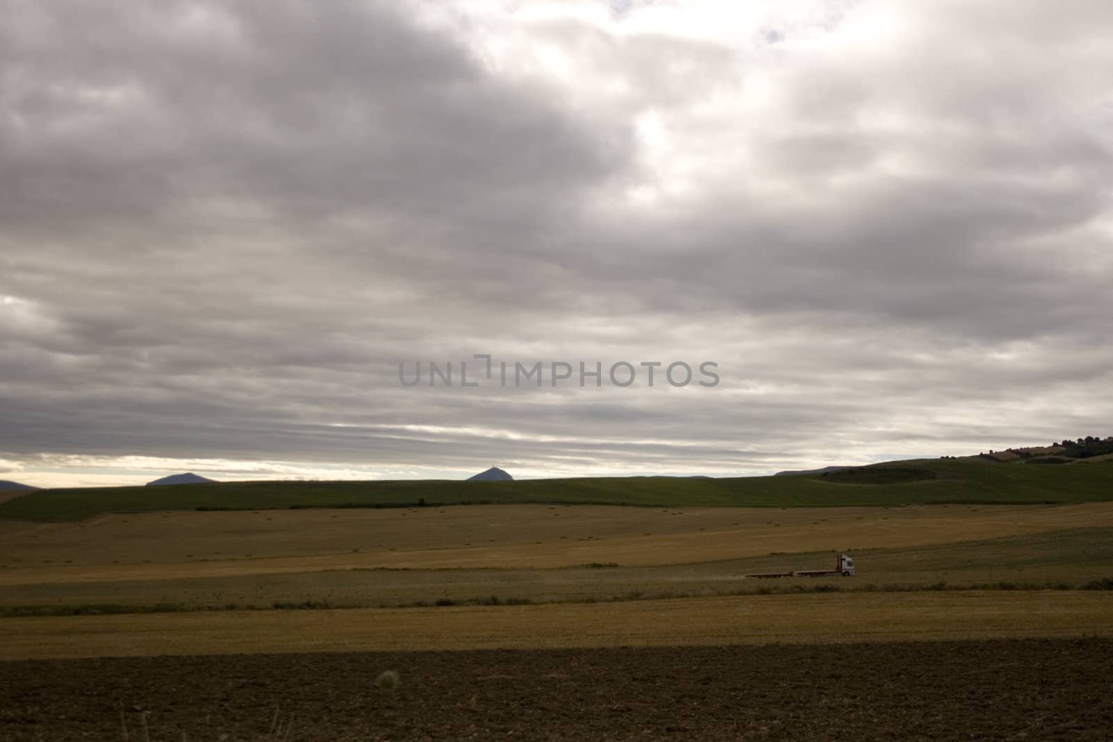 A Trucks in the spanish countryside in the summer