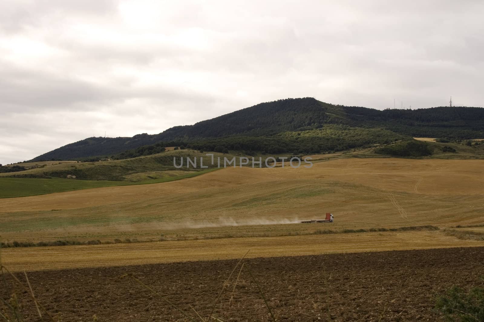 A Trucks in the spanish countryside in the summer