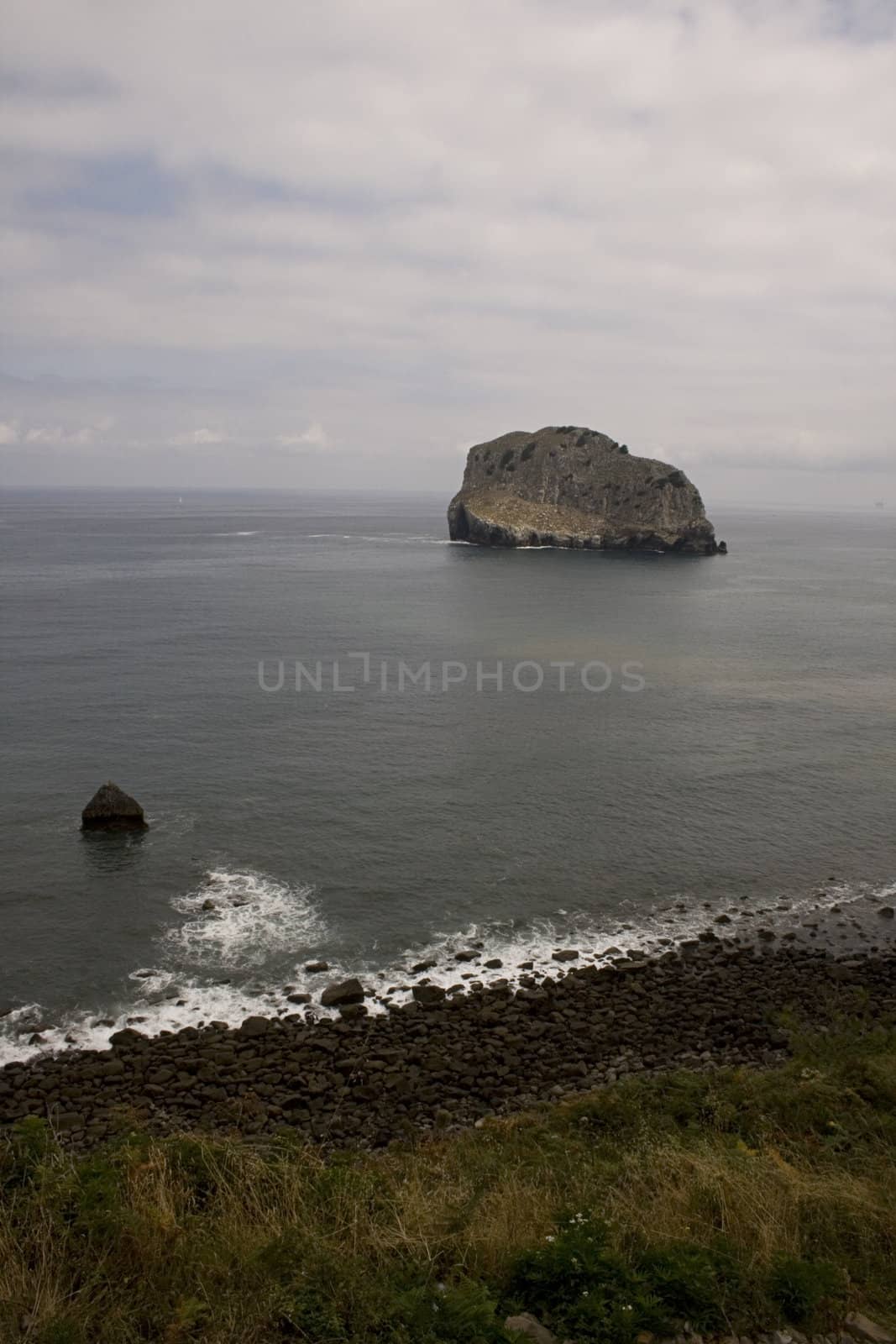 View of the San juan de Gaztelugatxe sea in the basque country