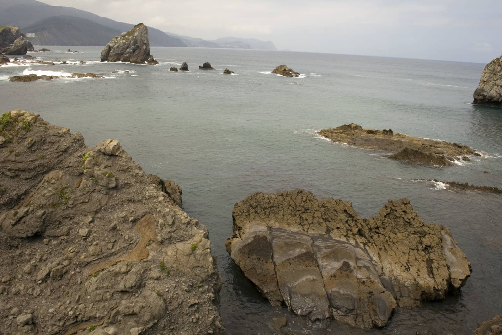 View of the San juan de Gaztelugatxe sea in the basque country