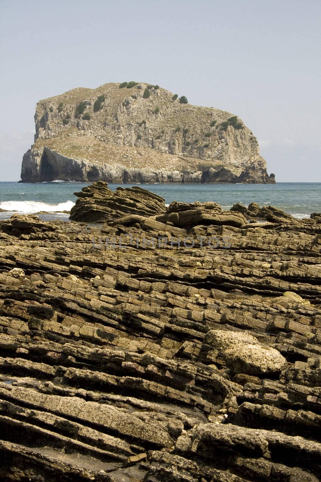 View of the San juan de Gaztelugatxe sea in the basque country