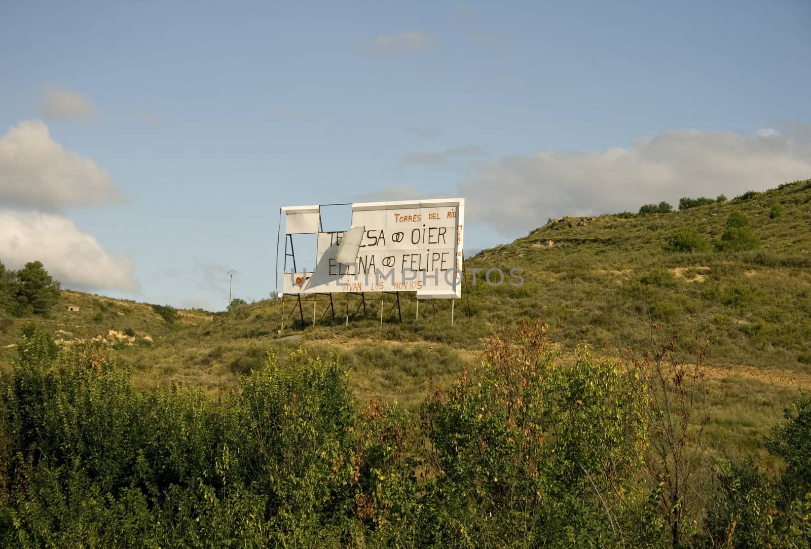 Photo of a destroy Marriage billboard, Spanish countryside