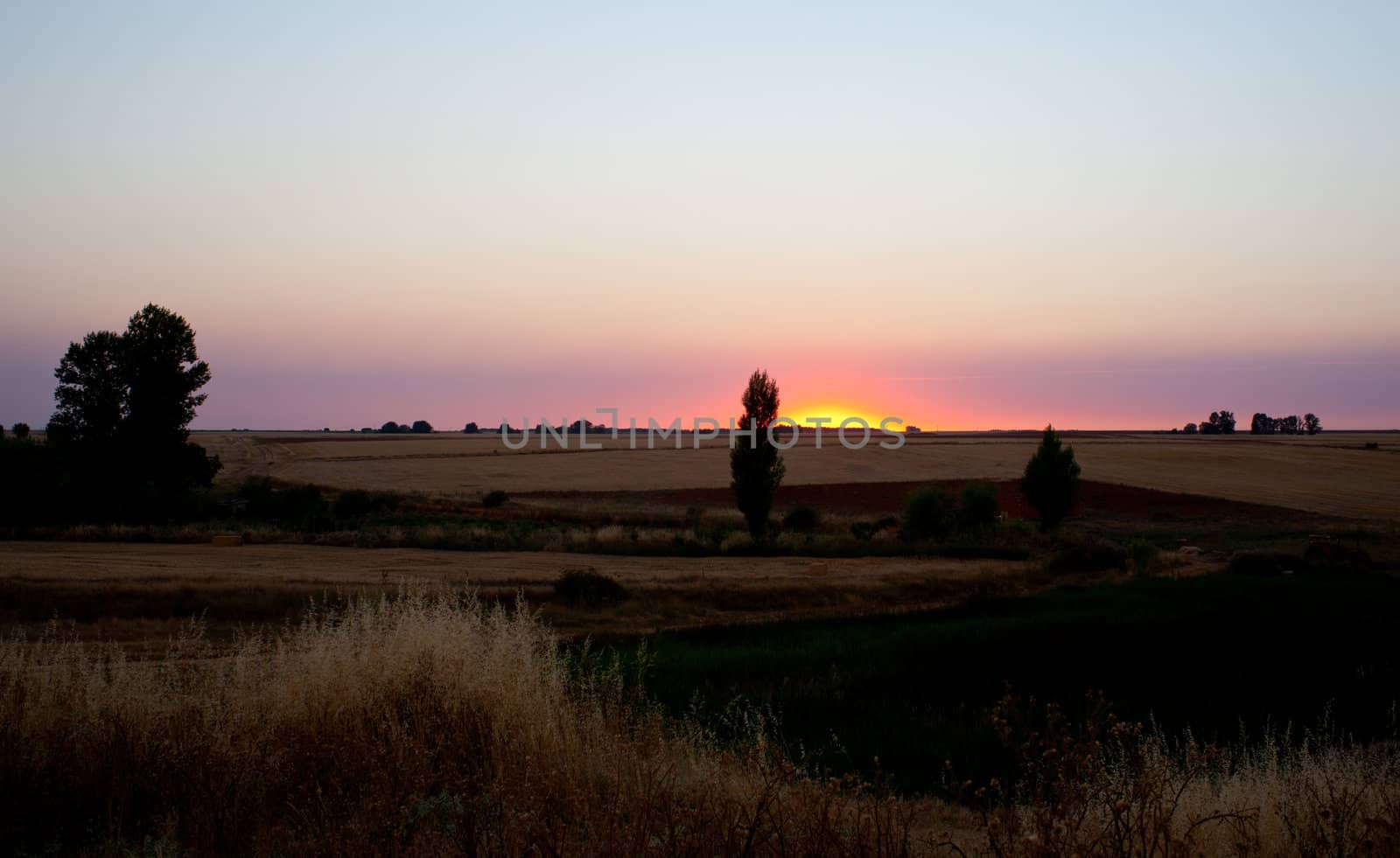 Sunrise, View of Spanish countryside