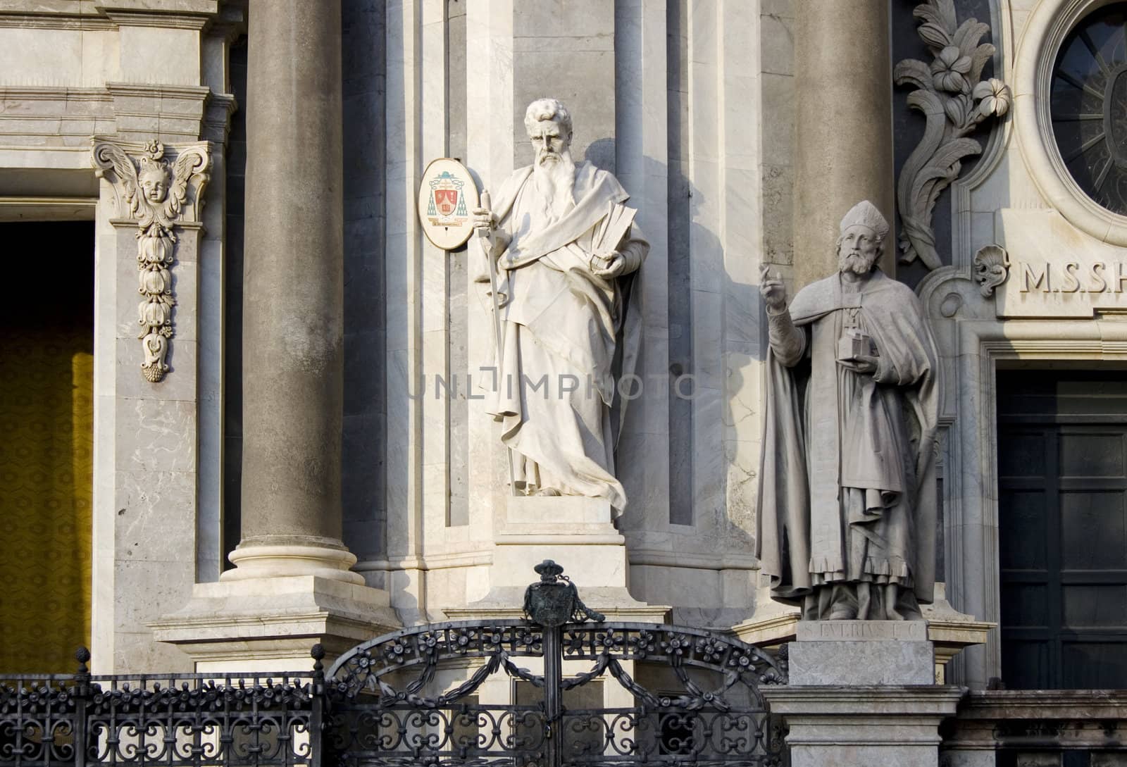 St. Peter statue on Catania cathedral - Italy