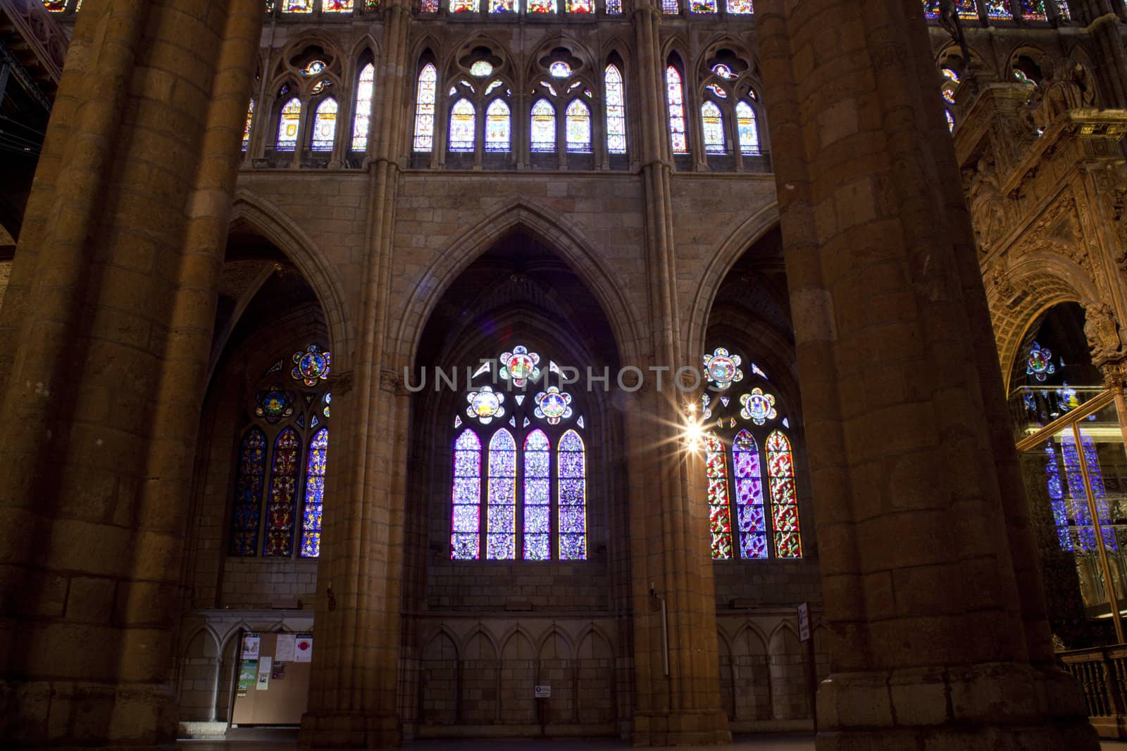 Interior of Leon Cathedral, Spain