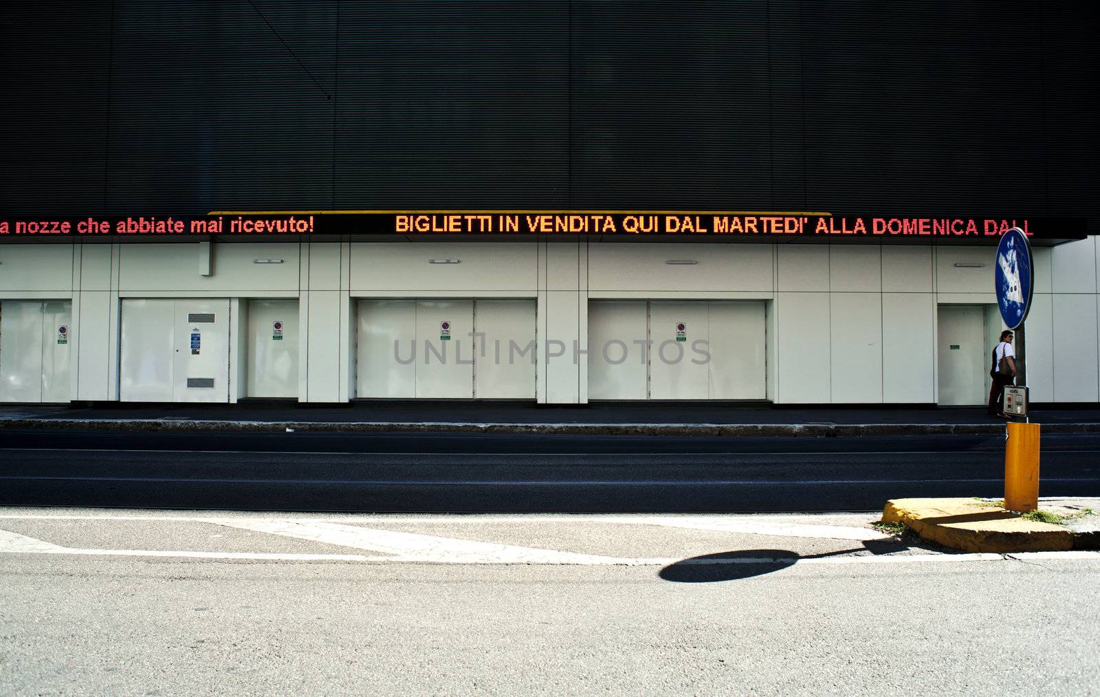 Empty street in the city of Milan - Italy