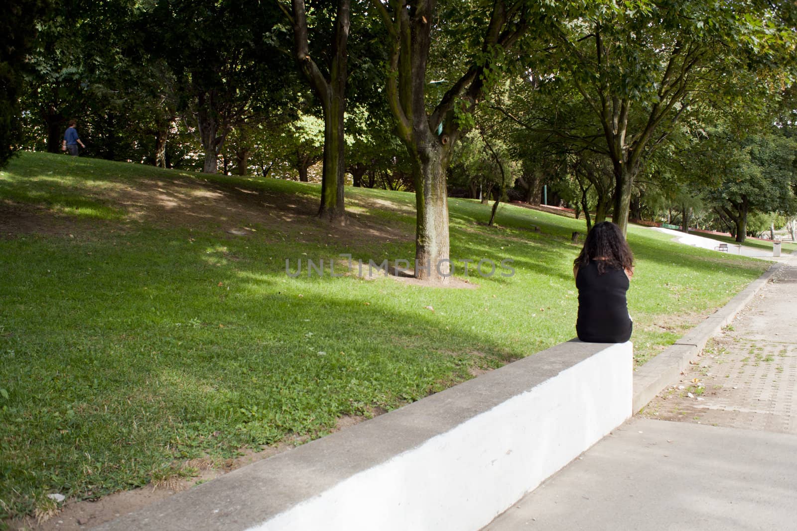 Girl in the Leon park, Spain