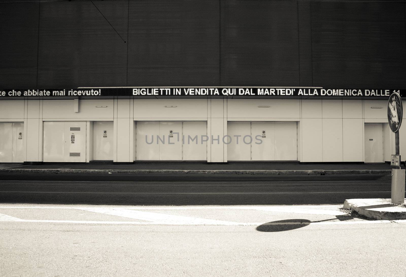 Empty street in the city of Milan - Italy