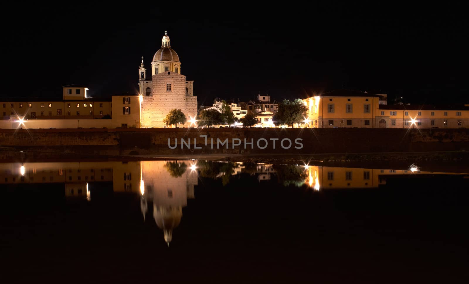 View of Florence at night, Italy