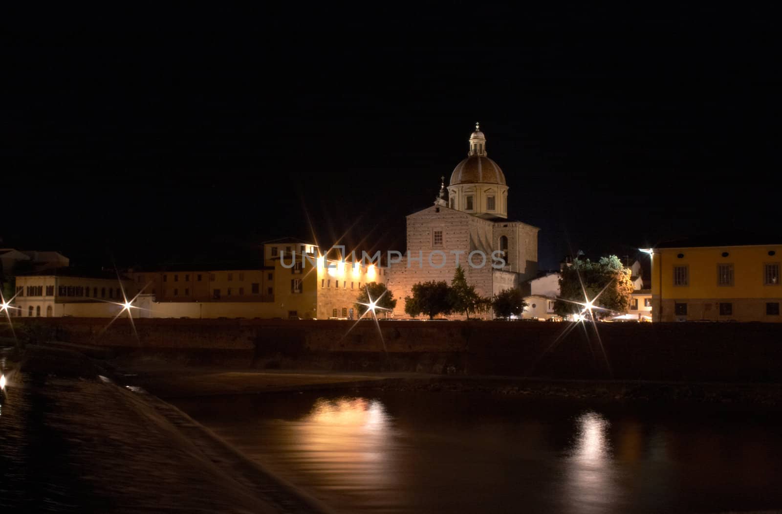 View of Florence at night, Italy