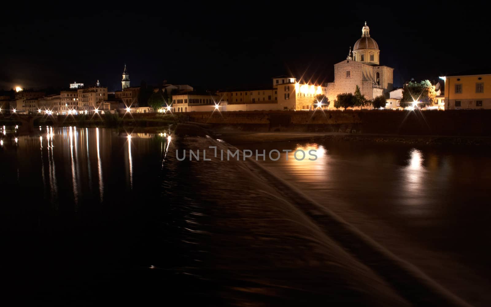 View of Florence at night, Italy