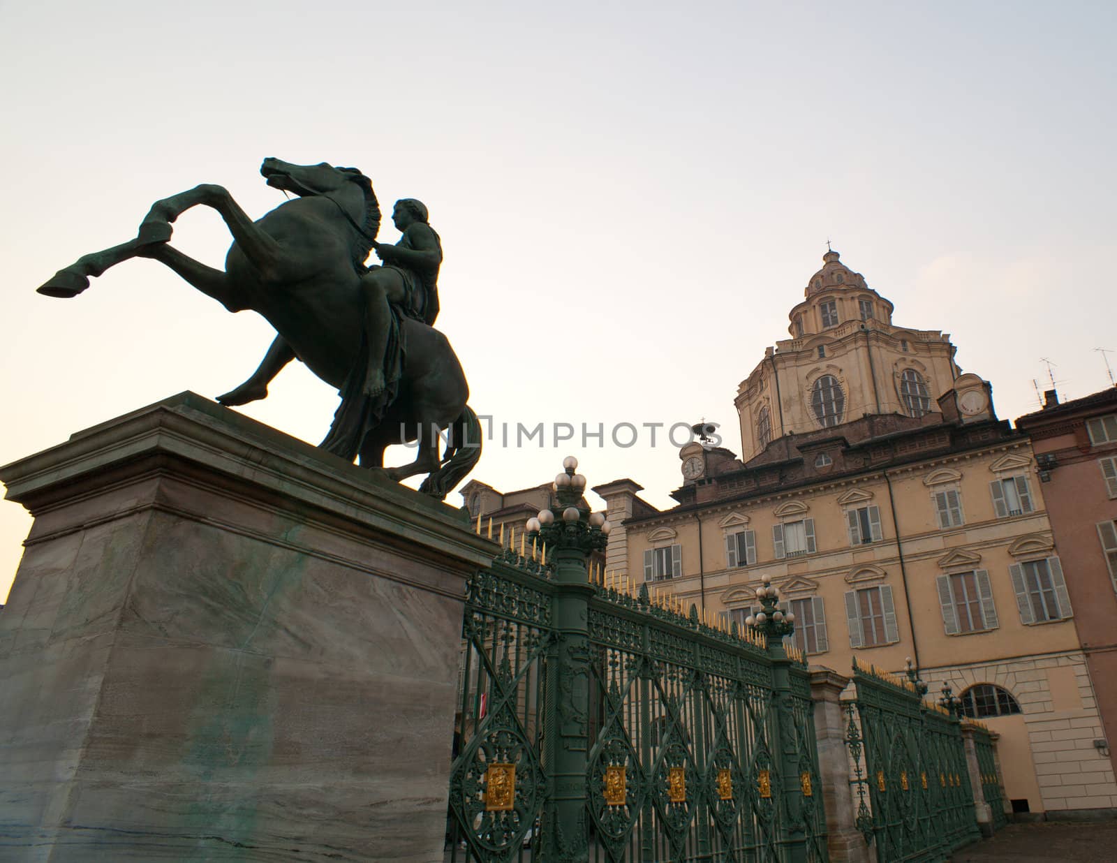 Equestrian monument, Piazza Castello in Turin - Italy