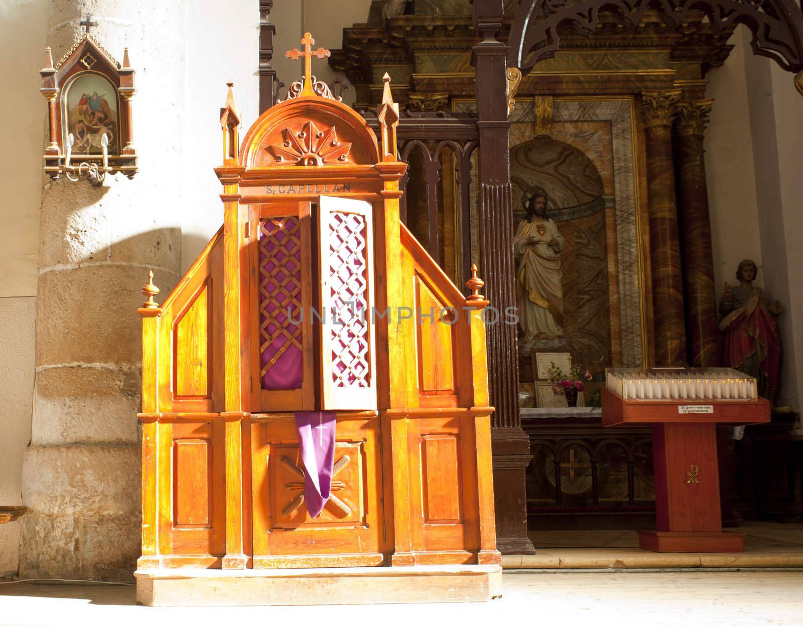 Confessional of a church, Fromista - Spain
