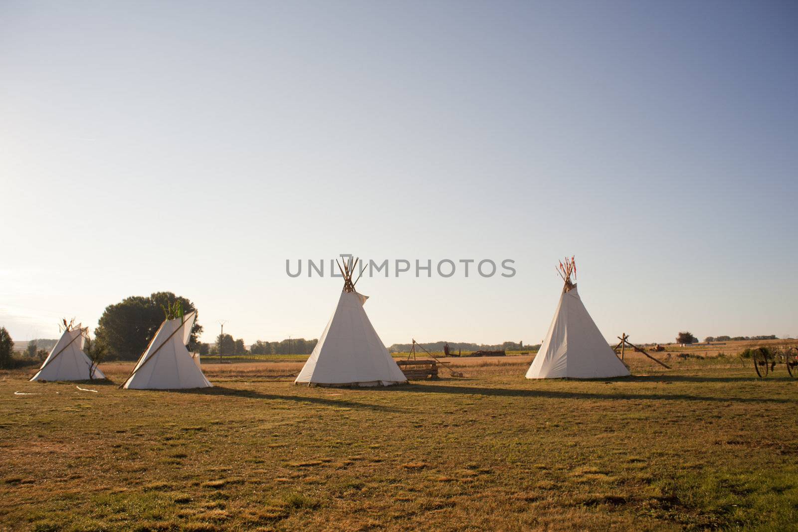 Native American Tee Pees in the morning
