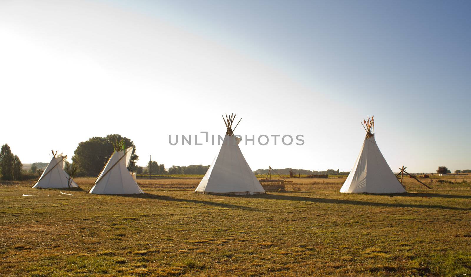 Native American Tee Pees in the morning