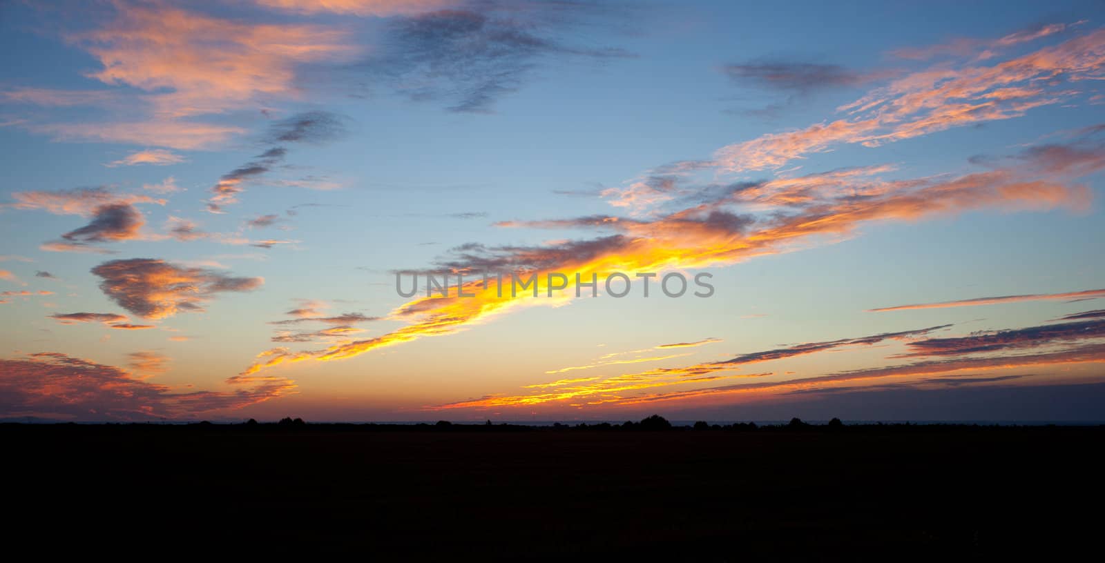 Sunrise, View of Spanish countryside