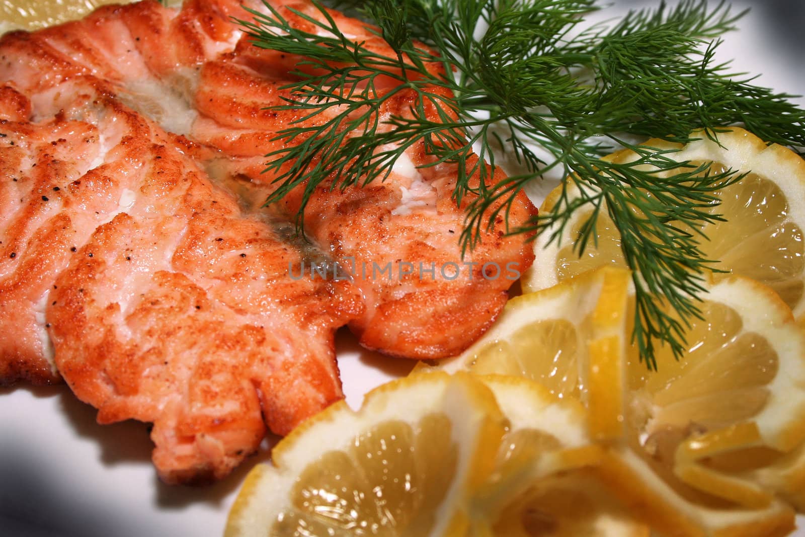 The prepared fish with a lemon and fennel