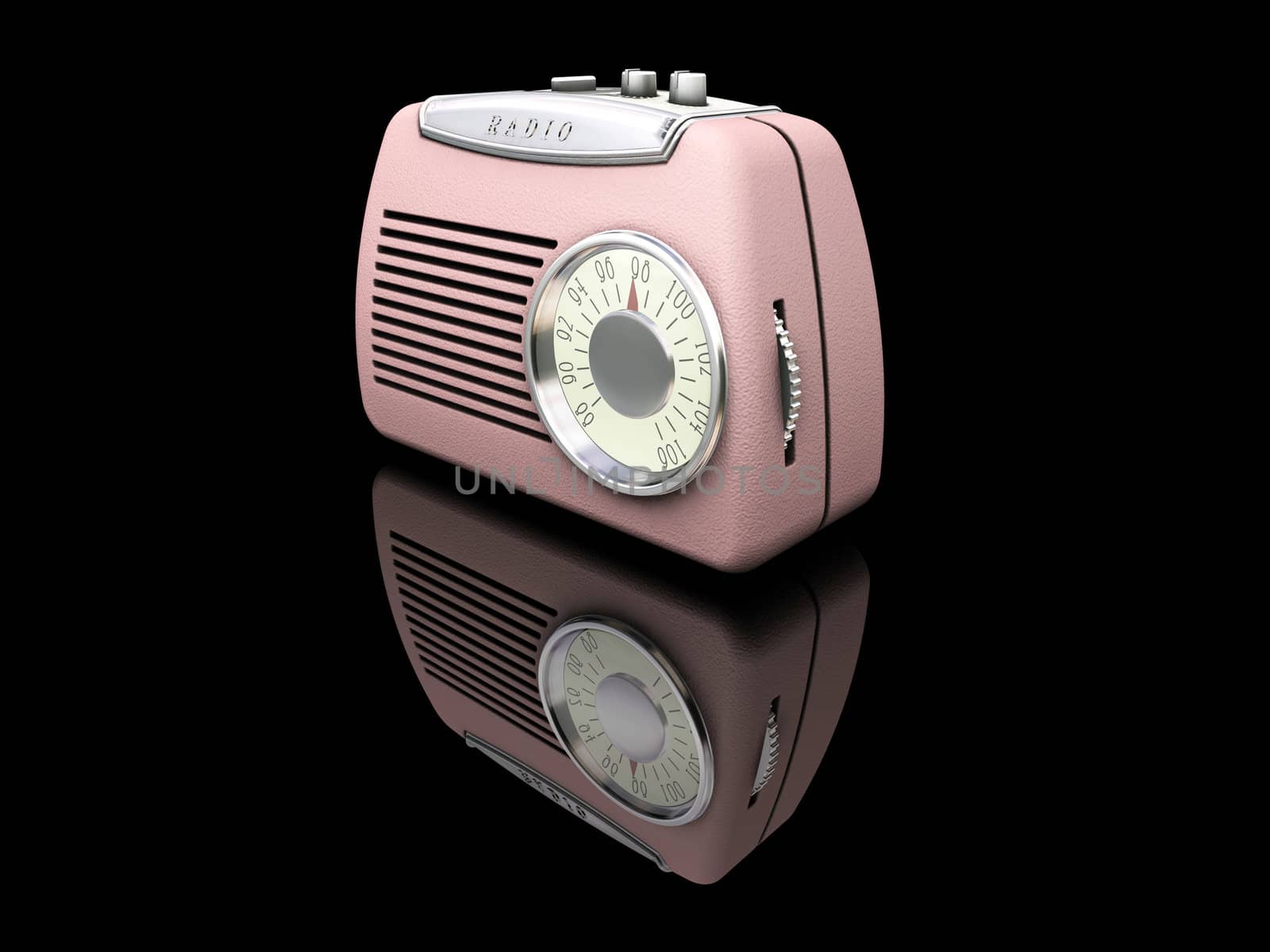 3D render of a retro radio