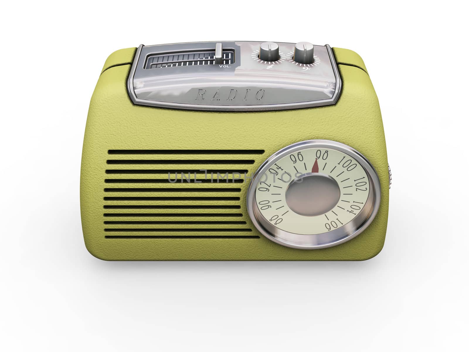 3D render of retro radio