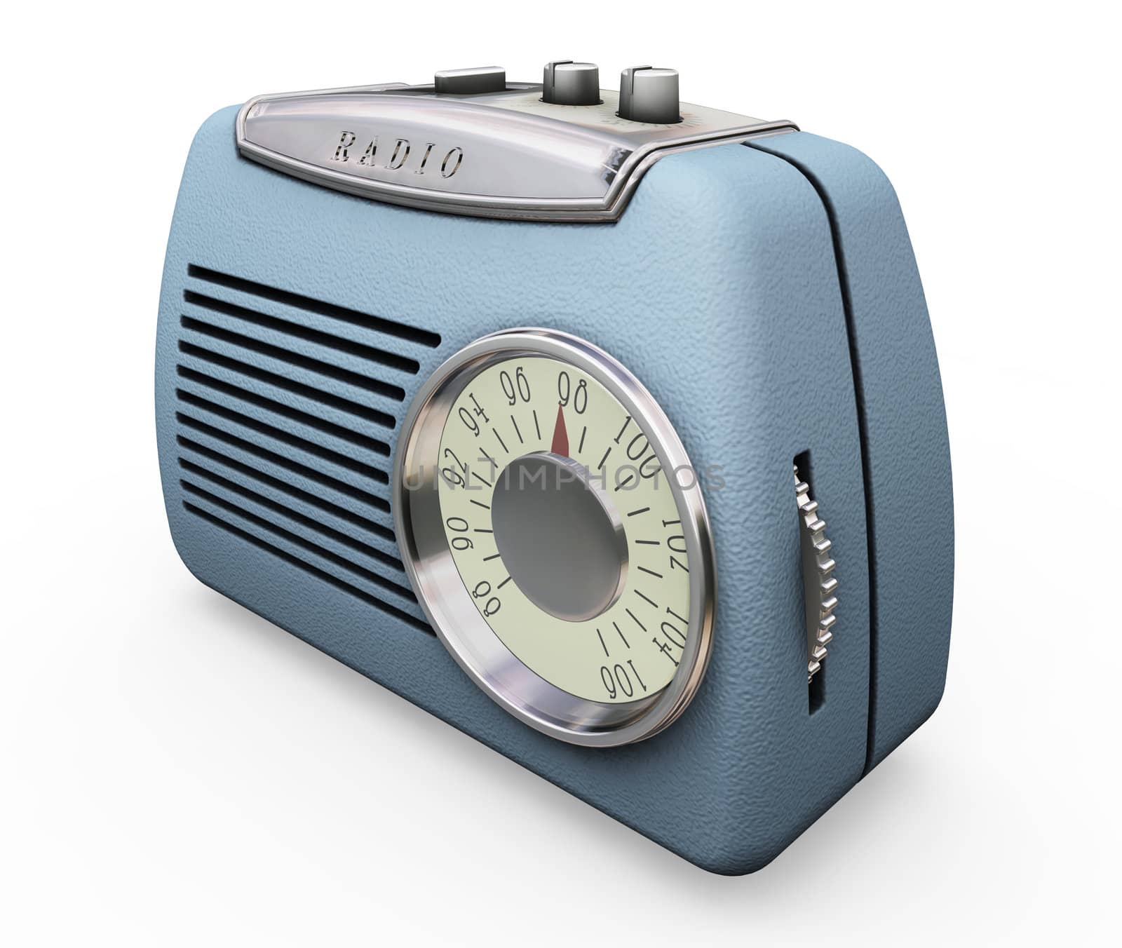 3D render of a retro radio