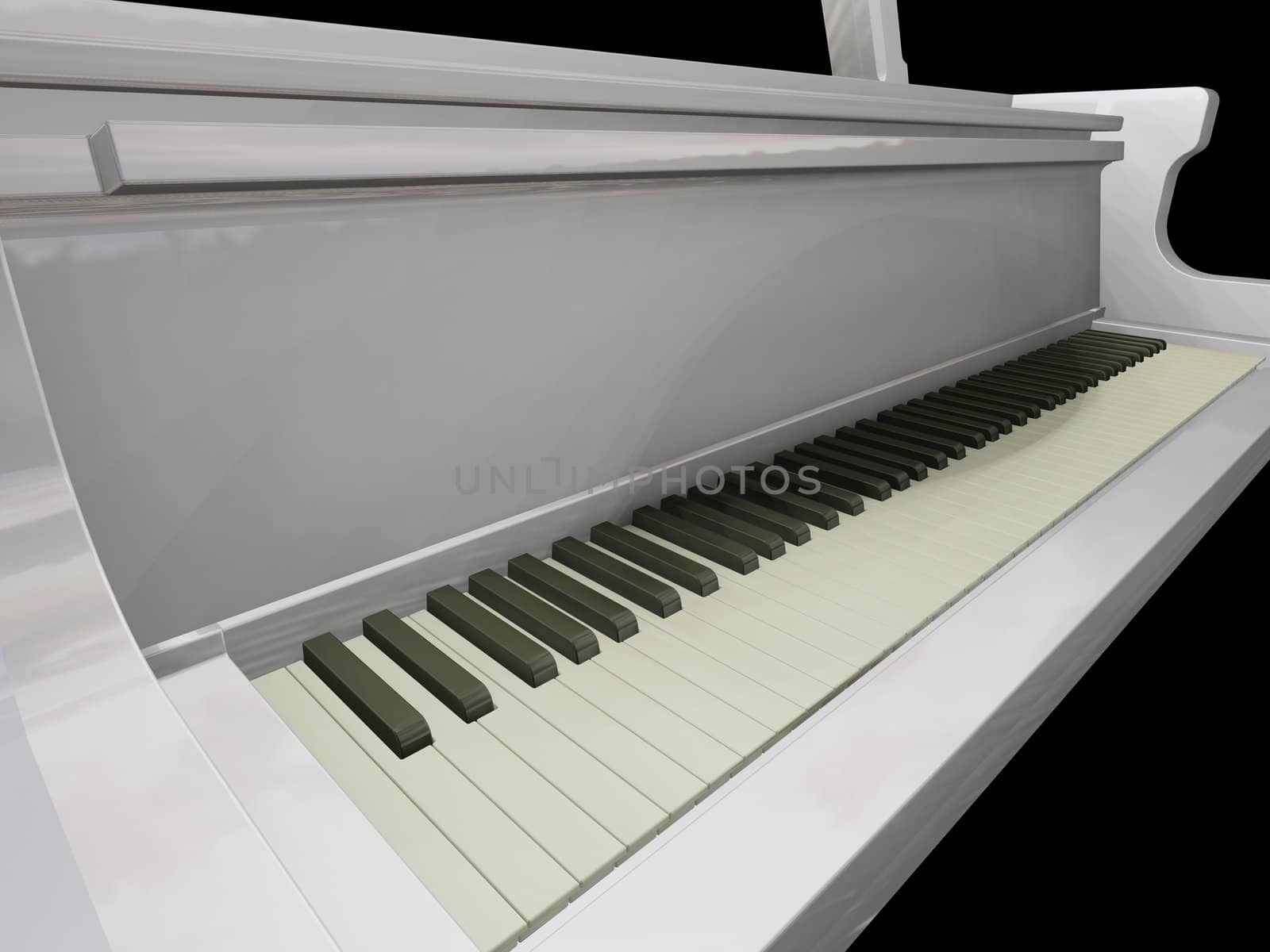 3D render of piano keys