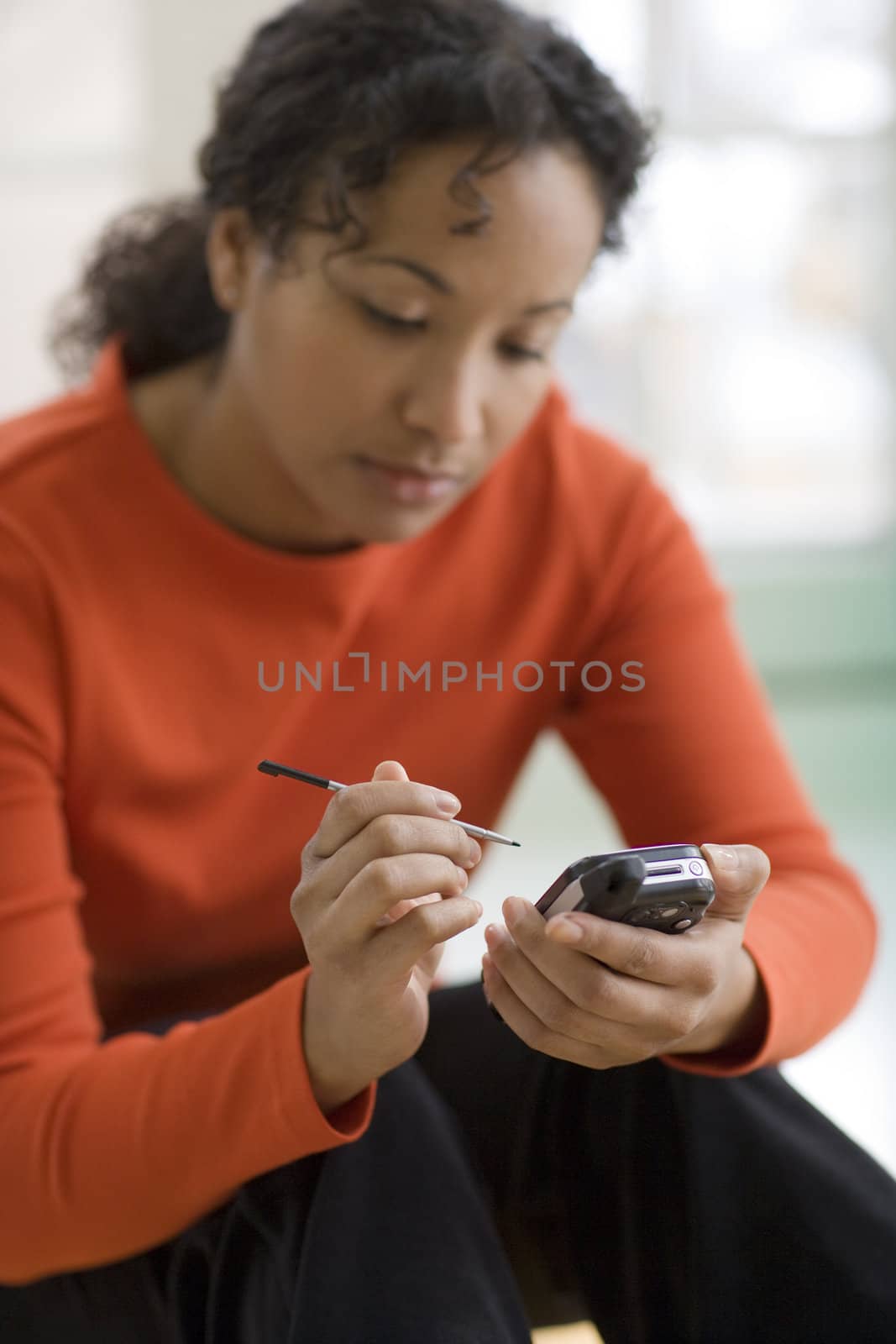 Pretty black woman on PDA by edbockstock
