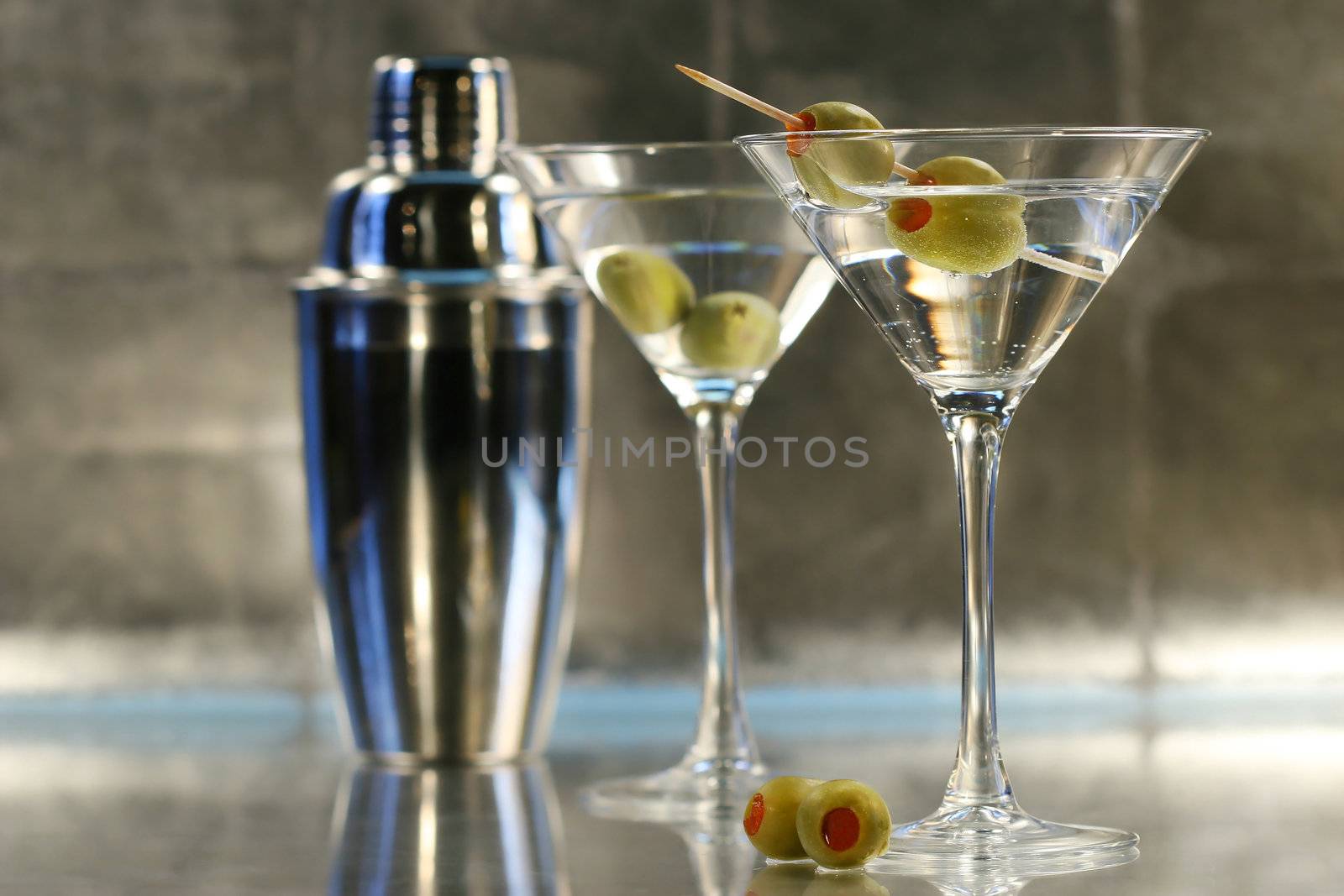 Martinis with shaker by Sandralise