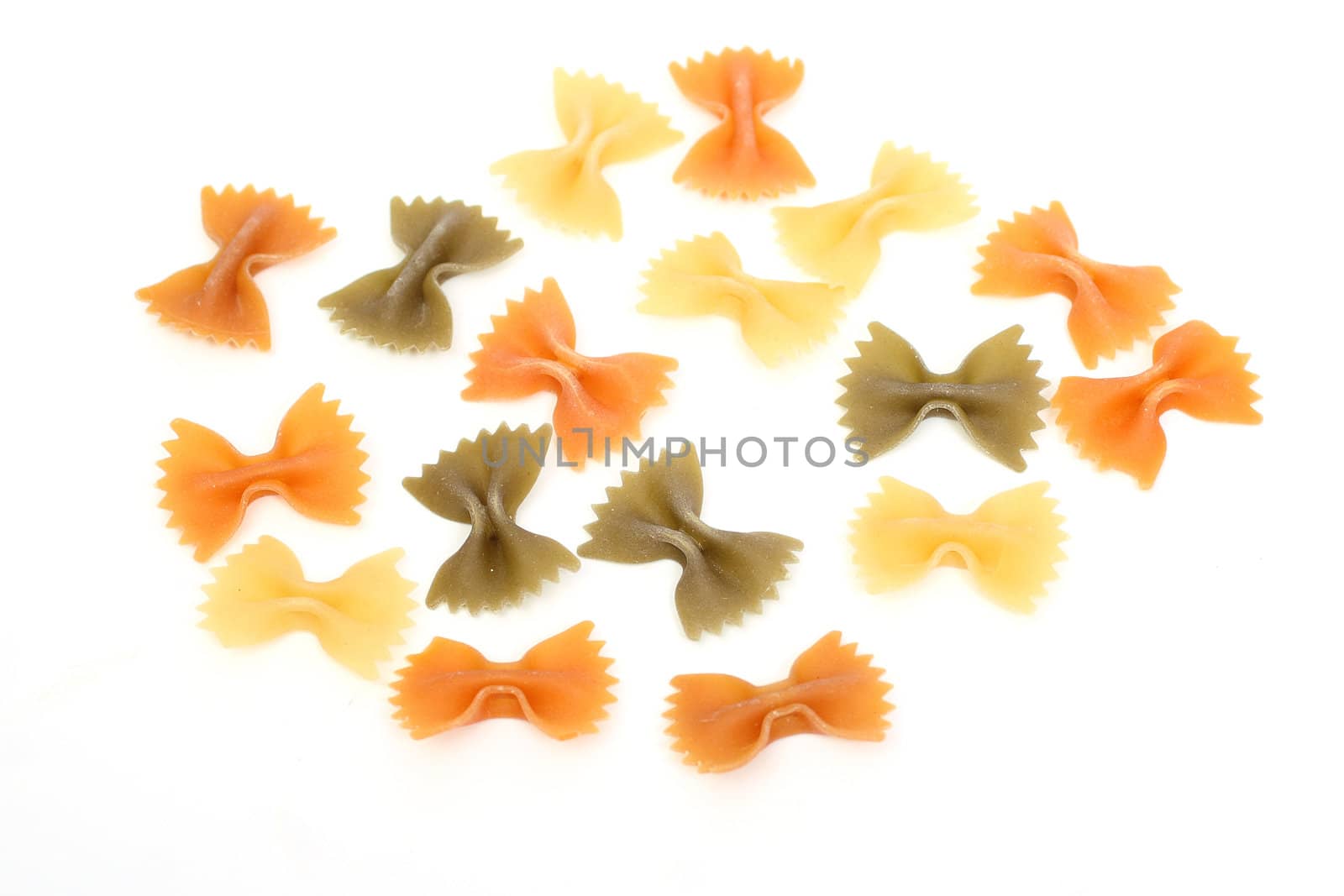 Color macaroni it is isolated on white